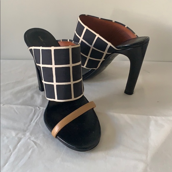 Dries Van Noten black and cream print slide sandal - Picture 2 of 8